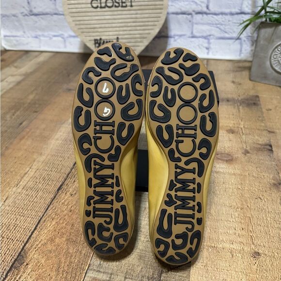 Jimmy Choo Animal Print Cap Toe Tan Patent Leather Ballet Flats EUR 39 - Picture 11 of 15